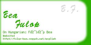 bea fulop business card