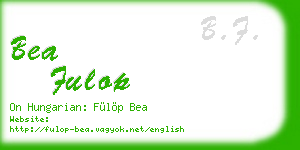 bea fulop business card